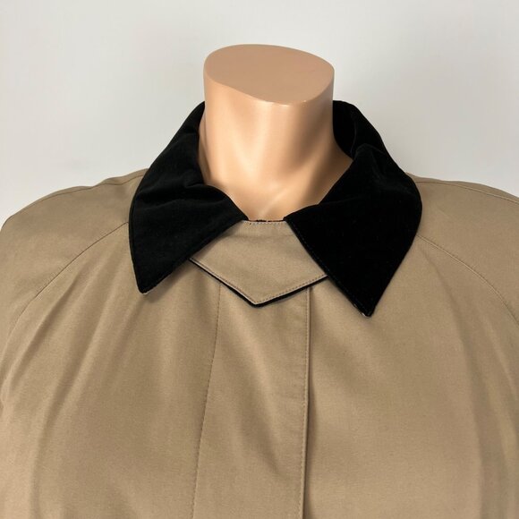 Anne Klein Womens Plus Tan Trench Coat Removable Liner Velvet Collar size 24 - Picture 3 of 16